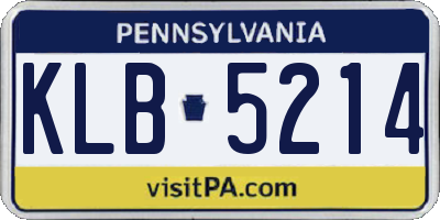 PA license plate KLB5214