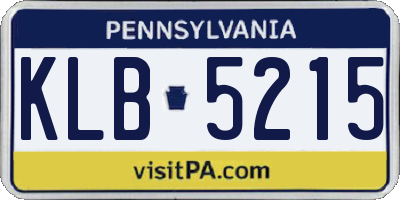 PA license plate KLB5215