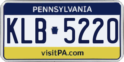 PA license plate KLB5220