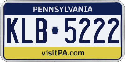 PA license plate KLB5222