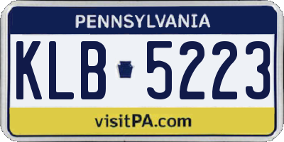 PA license plate KLB5223