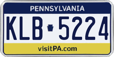 PA license plate KLB5224