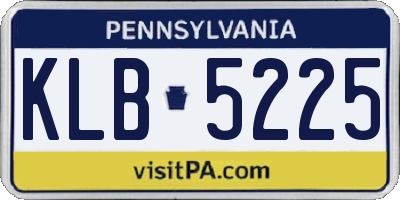 PA license plate KLB5225
