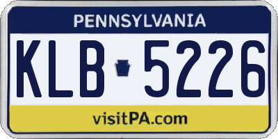 PA license plate KLB5226