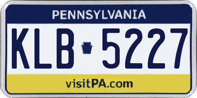 PA license plate KLB5227
