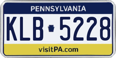 PA license plate KLB5228