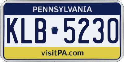 PA license plate KLB5230