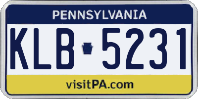 PA license plate KLB5231