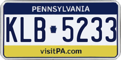 PA license plate KLB5233