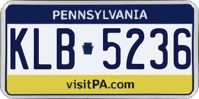 PA license plate KLB5236