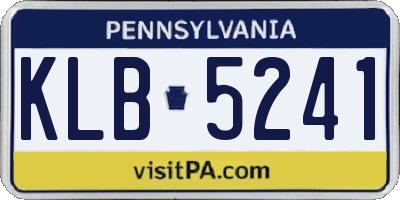 PA license plate KLB5241