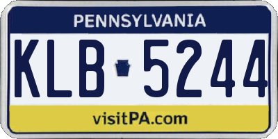PA license plate KLB5244