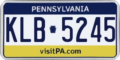 PA license plate KLB5245