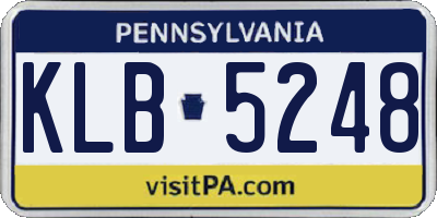 PA license plate KLB5248