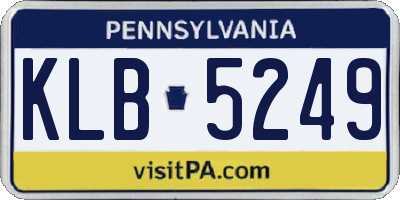 PA license plate KLB5249