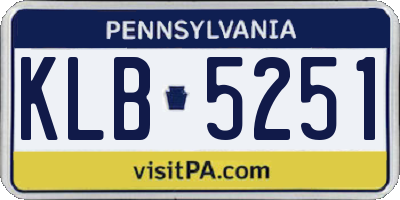 PA license plate KLB5251