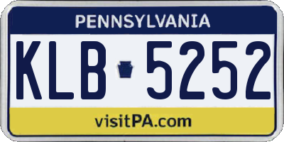 PA license plate KLB5252