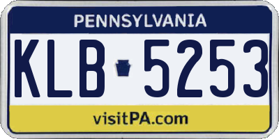 PA license plate KLB5253