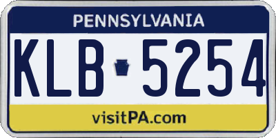 PA license plate KLB5254