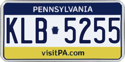 PA license plate KLB5255