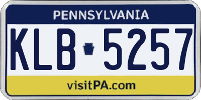 PA license plate KLB5257