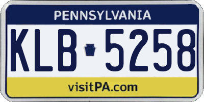 PA license plate KLB5258