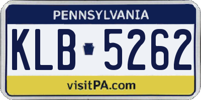 PA license plate KLB5262