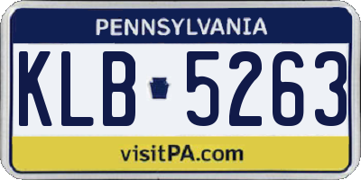 PA license plate KLB5263