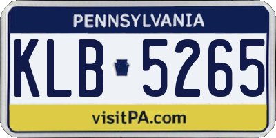 PA license plate KLB5265