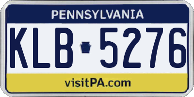 PA license plate KLB5276
