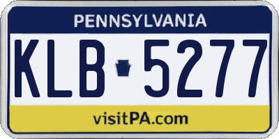 PA license plate KLB5277