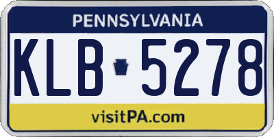 PA license plate KLB5278
