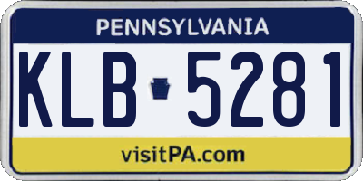 PA license plate KLB5281