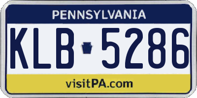 PA license plate KLB5286