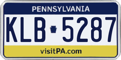 PA license plate KLB5287