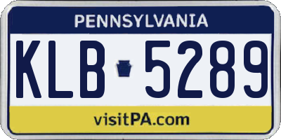 PA license plate KLB5289
