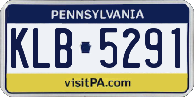 PA license plate KLB5291