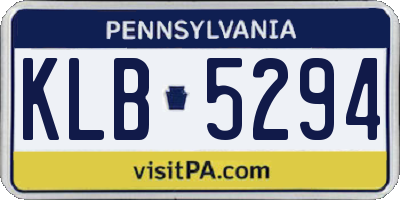PA license plate KLB5294