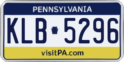 PA license plate KLB5296