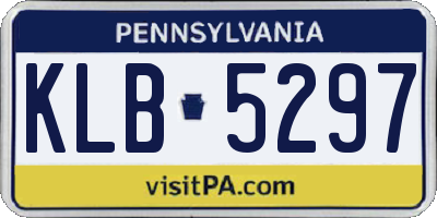 PA license plate KLB5297