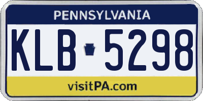 PA license plate KLB5298
