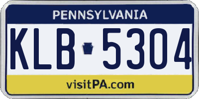 PA license plate KLB5304