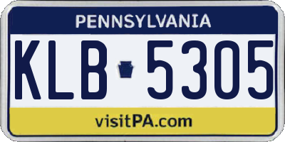 PA license plate KLB5305