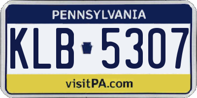 PA license plate KLB5307