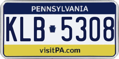 PA license plate KLB5308