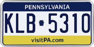PA license plate KLB5310