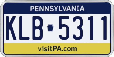 PA license plate KLB5311