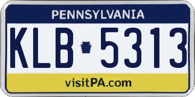 PA license plate KLB5313