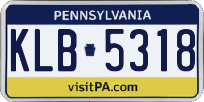 PA license plate KLB5318