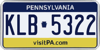 PA license plate KLB5322
